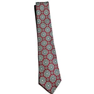 david martin menswear vintage Red geometric silk necktie
